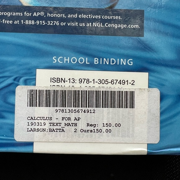 Calculus for AP Text Book By Ron Larson & Paul Battaglia - Picture 2 of 9